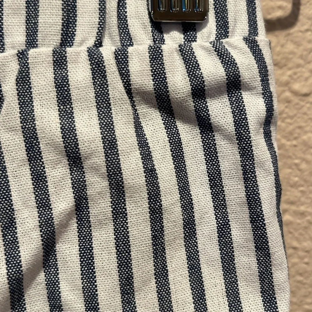 New Tilly’s White Fawn Girls Striped Linen-look Cotton Shorts Blue White Medium